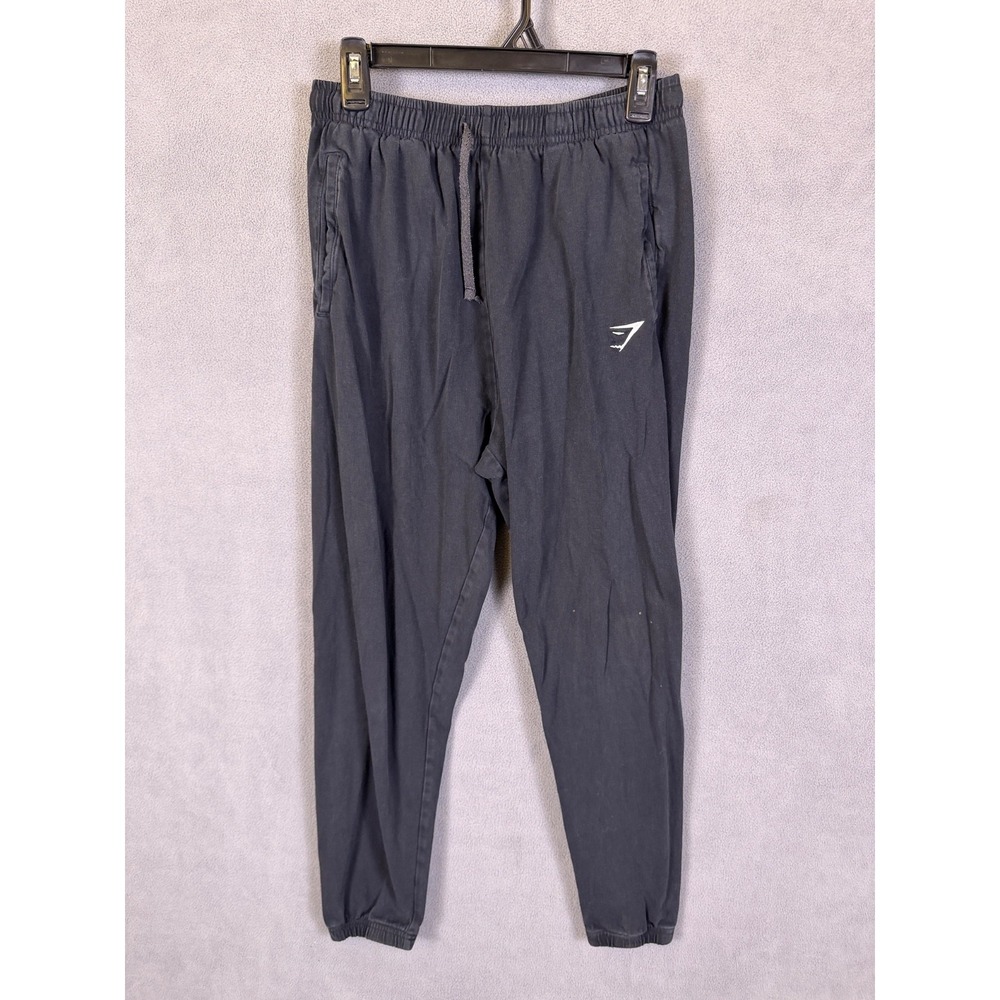 Gymshark Mens M Faded Gym Tapered Leg Joggers‎ Pants Black Read!